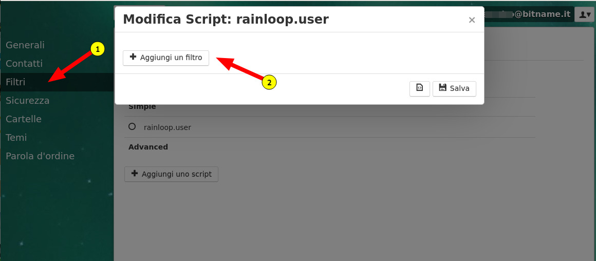 Webmail bitName filtri