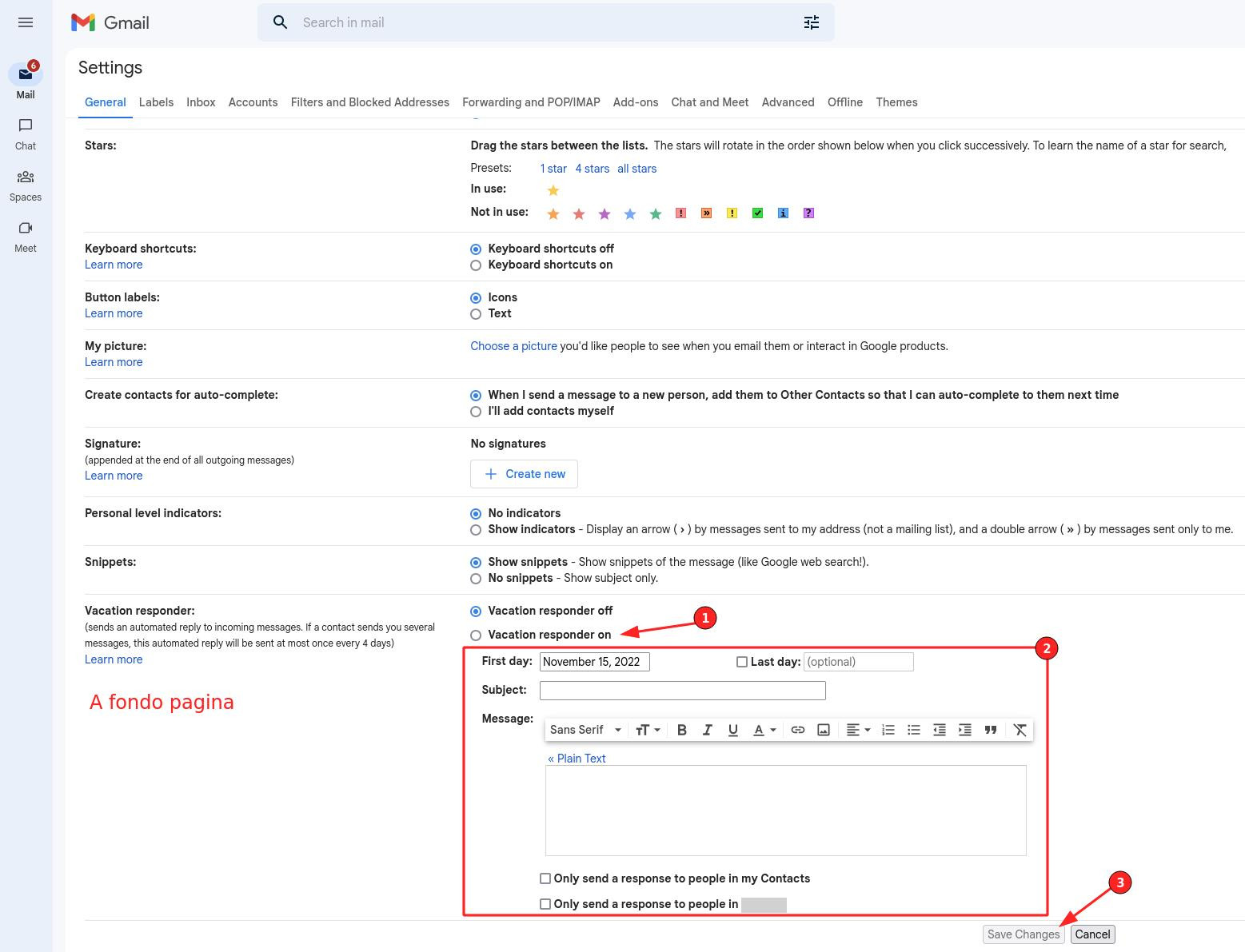 Gmail risponditore automatico