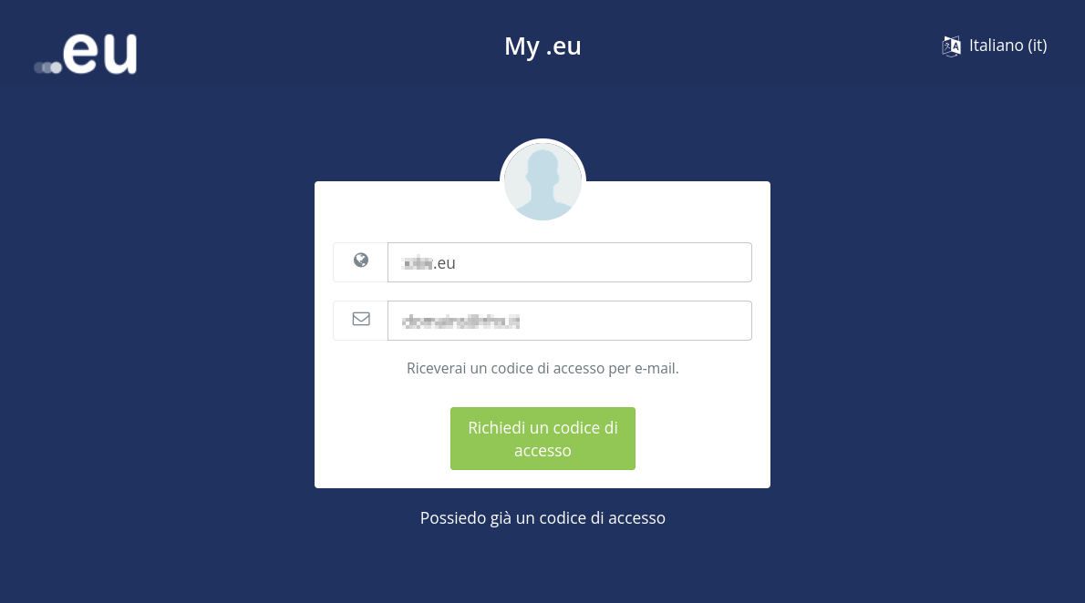 EU accesso a area personale eurID